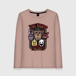 Лонгслив хлопковый женский FIVE NIGHTS AT FREDDYS, цвет: пыльно-розовый