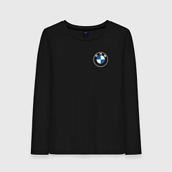 Лонгслив хлопковый женский BMW LOGO 2020, цвет: черный