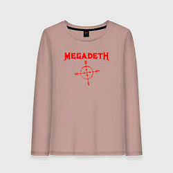 Лонгслив хлопковый женский Megadeth, цвет: пыльно-розовый