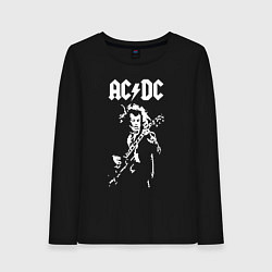 Лонгслив хлопковый женский ACDC, цвет: черный