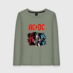 Лонгслив хлопковый женский ACDC, цвет: авокадо
