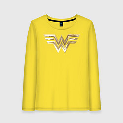 Лонгслив хлопковый женский Wonder Woman logo, цвет: желтый
