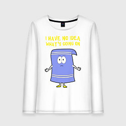 Лонгслив хлопковый женский South Park, Полотенчик, цвет: белый