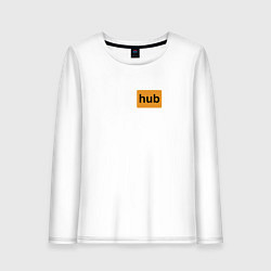 Лонгслив хлопковый женский PornHub premium, цвет: белый
