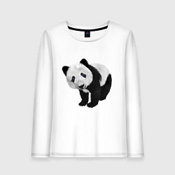 Лонгслив хлопковый женский Панда, цвет: белый