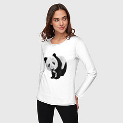 Лонгслив хлопковый женский Панда, цвет: белый — фото 2