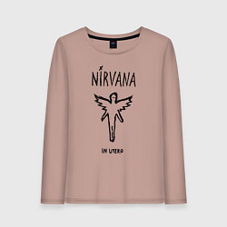 Лонгслив хлопковый женский Nirvana In utero, цвет: пыльно-розовый