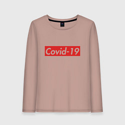 Лонгслив хлопковый женский COVID-19, цвет: пыльно-розовый