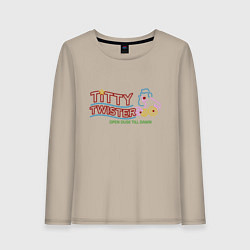 Лонгслив хлопковый женский Titty Twister, цвет: миндальный