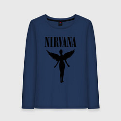 Лонгслив хлопковый женский NIRVANA, цвет: тёмно-синий