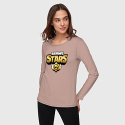 Лонгслив хлопковый женский BRAWL STARS GOLD, цвет: пыльно-розовый — фото 2