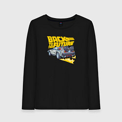 Лонгслив хлопковый женский Back to the Future, цвет: черный