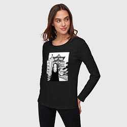 Лонгслив хлопковый женский No-Face Spirited Away Ghibli, цвет: черный — фото 2