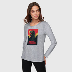 Лонгслив хлопковый женский Godzilla, цвет: меланж — фото 2