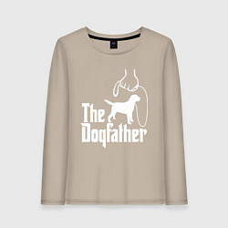 Лонгслив хлопковый женский The Dogfather - пародия, цвет: миндальный