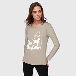 Лонгслив хлопковый женский The Dogfather - пародия, цвет: миндальный — фото 2
