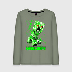 Лонгслив хлопковый женский MINECRAFT CREEPER, цвет: авокадо