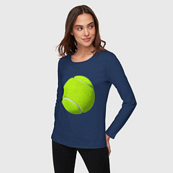Лонгслив хлопковый женский Теннис, цвет: тёмно-синий — фото 2