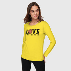 Лонгслив хлопковый женский Love Basketball, цвет: желтый — фото 2