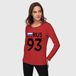 Лонгслив хлопковый женский RUS 93, цвет: красный — фото 2