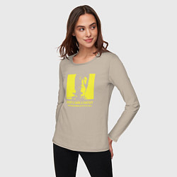 Лонгслив хлопковый женский VANSAMA OFFICIAL Yellow, цвет: миндальный — фото 2