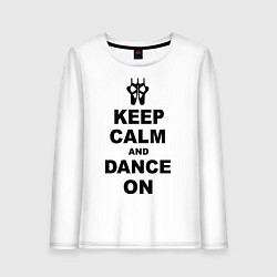 Лонгслив хлопковый женский Keep Calm & Dance On, цвет: белый