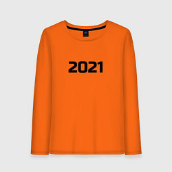 Лонгслив хлопковый женский 2021 - новый год, цвет: оранжевый