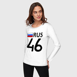 Лонгслив хлопковый женский RUS 46, цвет: белый — фото 2