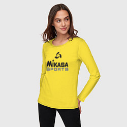 Лонгслив хлопковый женский MIKASA SPORTS, цвет: желтый — фото 2