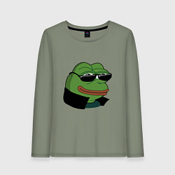 Лонгслив хлопковый женский Pepe в очках EZ, цвет: авокадо