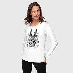 Лонгслив хлопковый женский Bugs Bunny, цвет: белый — фото 2