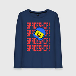 Лонгслив хлопковый женский Spaceship, цвет: тёмно-синий