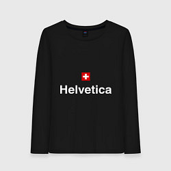 Лонгслив хлопковый женский Helvetica Type, цвет: черный