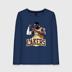 Лонгслив хлопковый женский LeBron - Lakers, цвет: тёмно-синий