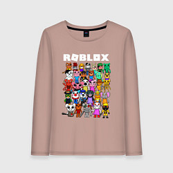 Лонгслив хлопковый женский ROBLOX PIGGY, цвет: пыльно-розовый