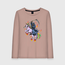 Женский лонгслив Смерть на единороге