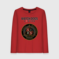 Лонгслив хлопковый женский S I R S Watch Dogs Legion, цвет: красный