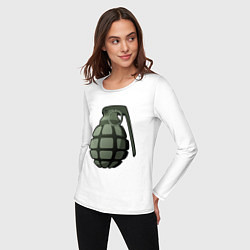 Лонгслив хлопковый женский Grenade!, цвет: белый — фото 2