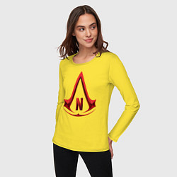 Лонгслив хлопковый женский Assassins Creed Netflix, цвет: желтый — фото 2