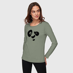 Лонгслив хлопковый женский Панда, цвет: авокадо — фото 2