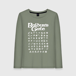 Лонгслив хлопковый женский BALDURS GATE, цвет: авокадо