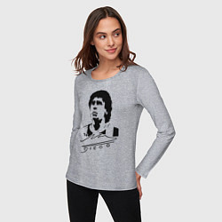 Лонгслив хлопковый женский Diego Maradona, цвет: меланж — фото 2