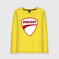 Лонгслив хлопковый женский Ducati Logo Дукати Лого Z, цвет: желтый