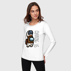 Лонгслив хлопковый женский Among Us Z, цвет: белый — фото 2