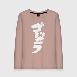 Лонгслив хлопковый женский Годзилла, цвет: пыльно-розовый