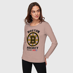 Лонгслив хлопковый женский BOSTON BRUINS NHL, цвет: пыльно-розовый — фото 2