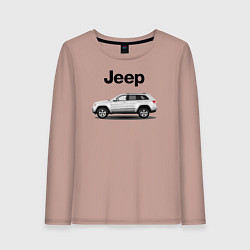 Лонгслив хлопковый женский Jeep, цвет: пыльно-розовый