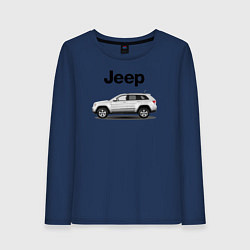 Лонгслив хлопковый женский Jeep, цвет: тёмно-синий