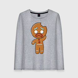 Лонгслив хлопковый женский Рождественский Пряник, цвет: меланж