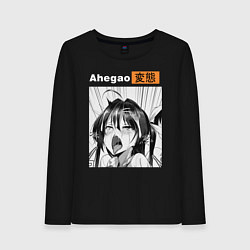 Лонгслив хлопковый женский Ahegao, цвет: черный